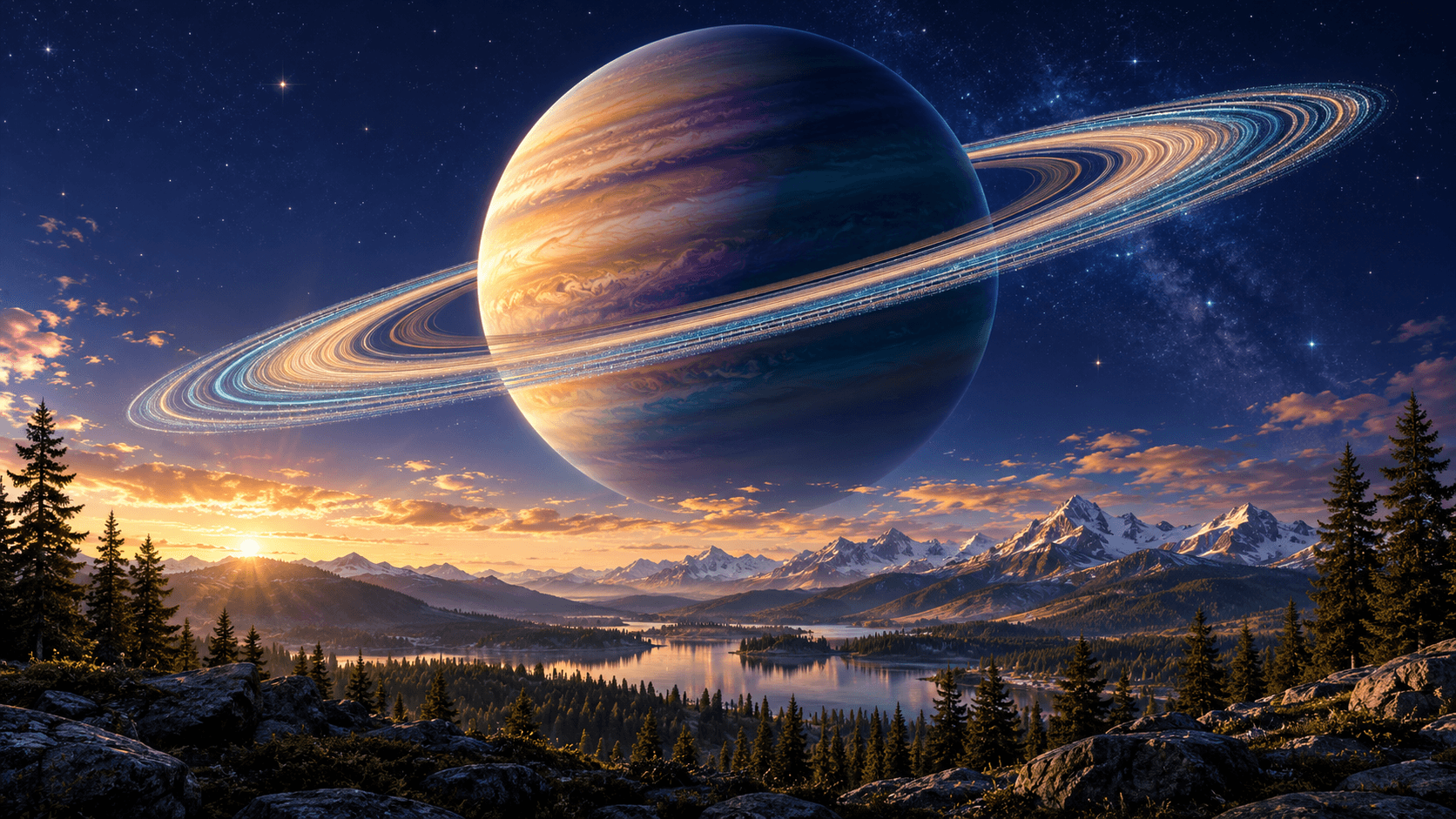 Saturn Ascendant concept image